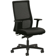 HON Ignition Mid-Back Task Chair, Black Vinyl Seat, Black Mesh Back, Adjustable Arms, 5-Star Base, 1 Each