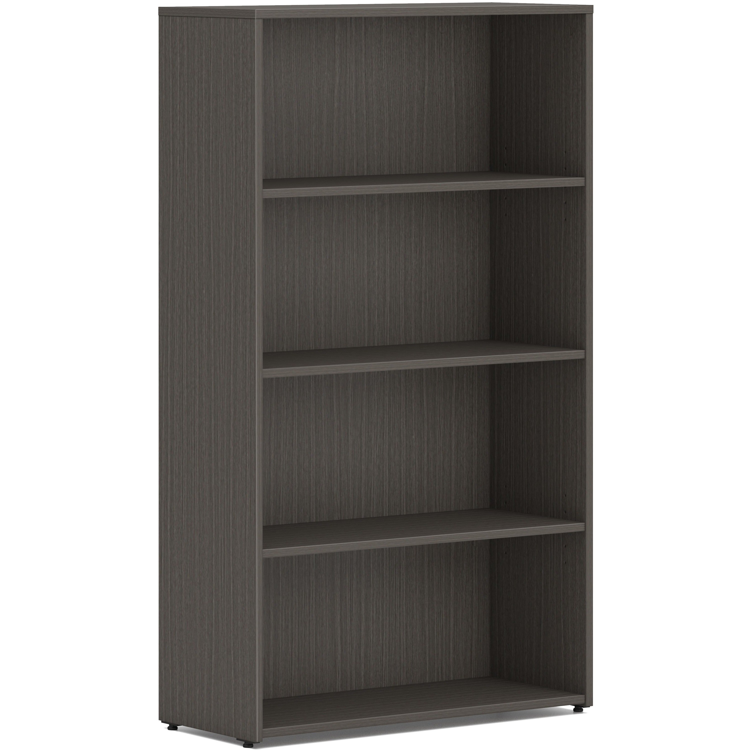 HON Mod HLPLBC3013B4 Book Case, 53"H x 30"W x 13"D, 4 Shelves (2 Adjustable), Slate Teak Finish, 1 Each