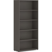 HON Mod HLPLBC3013B5 Bookcase, 65" H x 30" W x 13" D, 5 Shelves (3 Adjustable), Slate Teak Finish, 1 Each