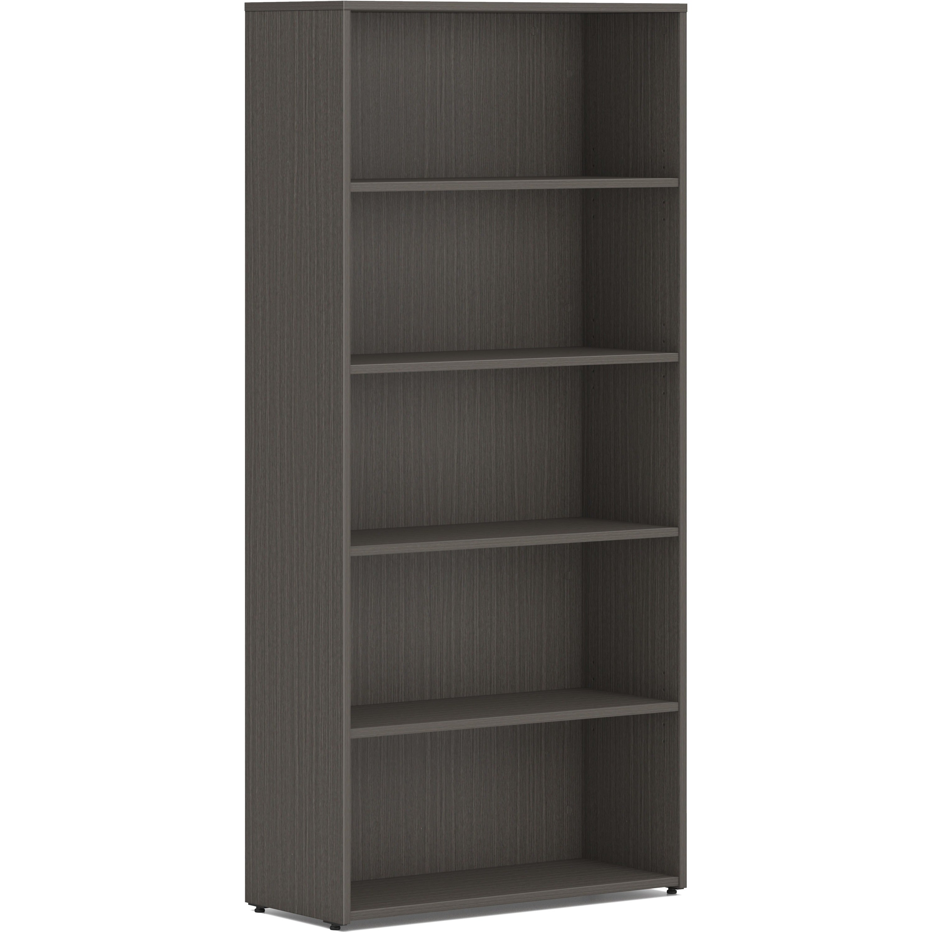 HON Mod HLPLBC3013B5 Bookcase, 65" H x 30" W x 13" D, 5 Shelves (3 Adjustable), Slate Teak Finish, 1 Each