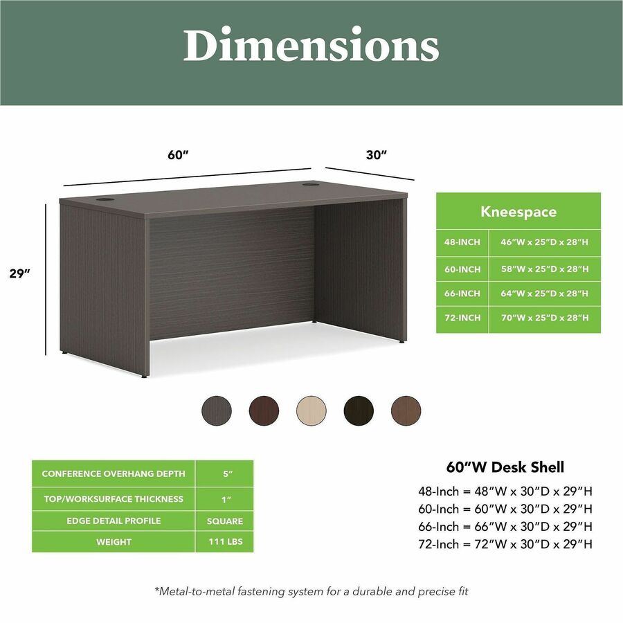 29" Height x 60" Width x 30" Depth - Finish: Slate Teak - 1 Each