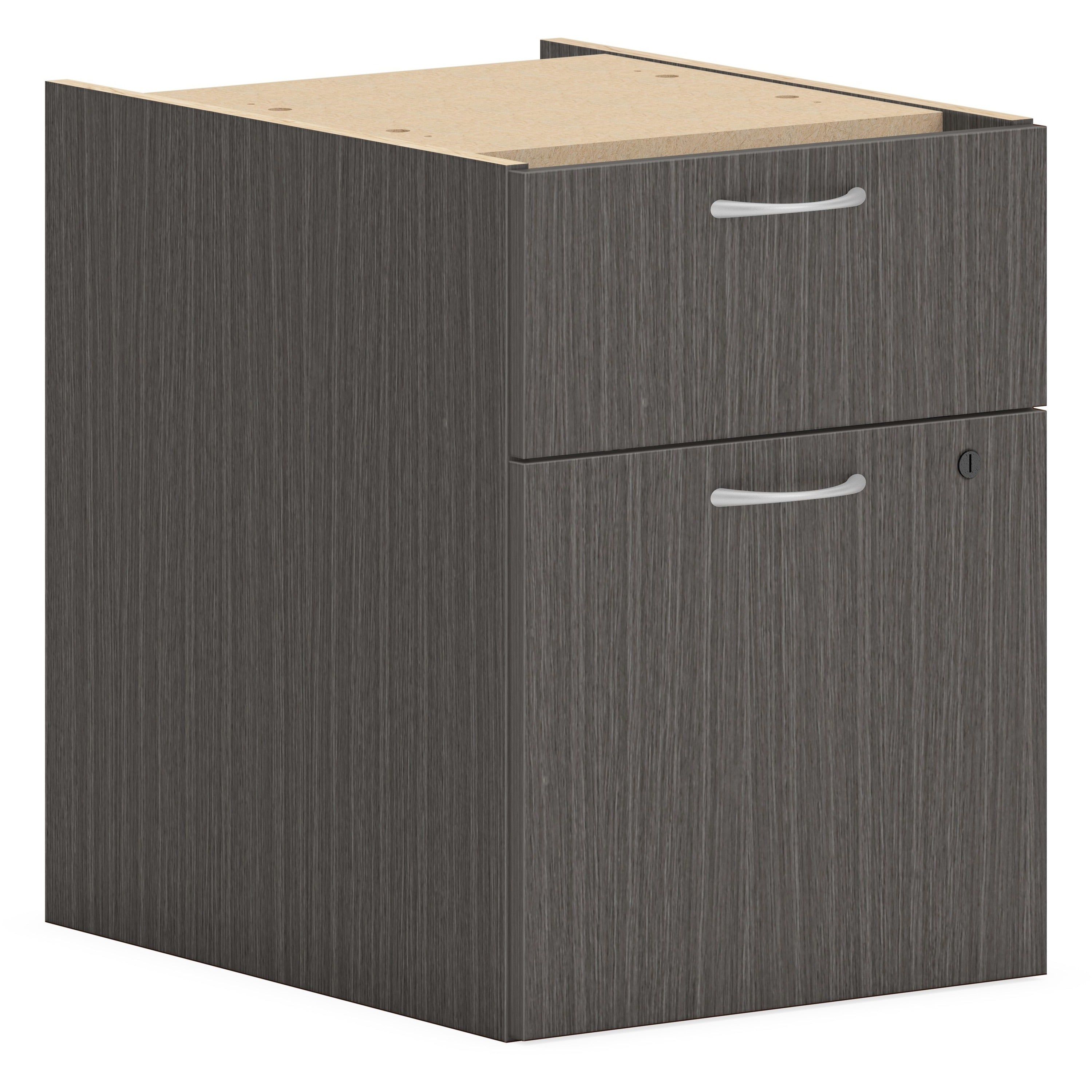 HON Mod HLPLPHBF Pedestal, 2 Drawers, Slate Teak Finish, 20"H x 15"W x 20"D, 1 Each