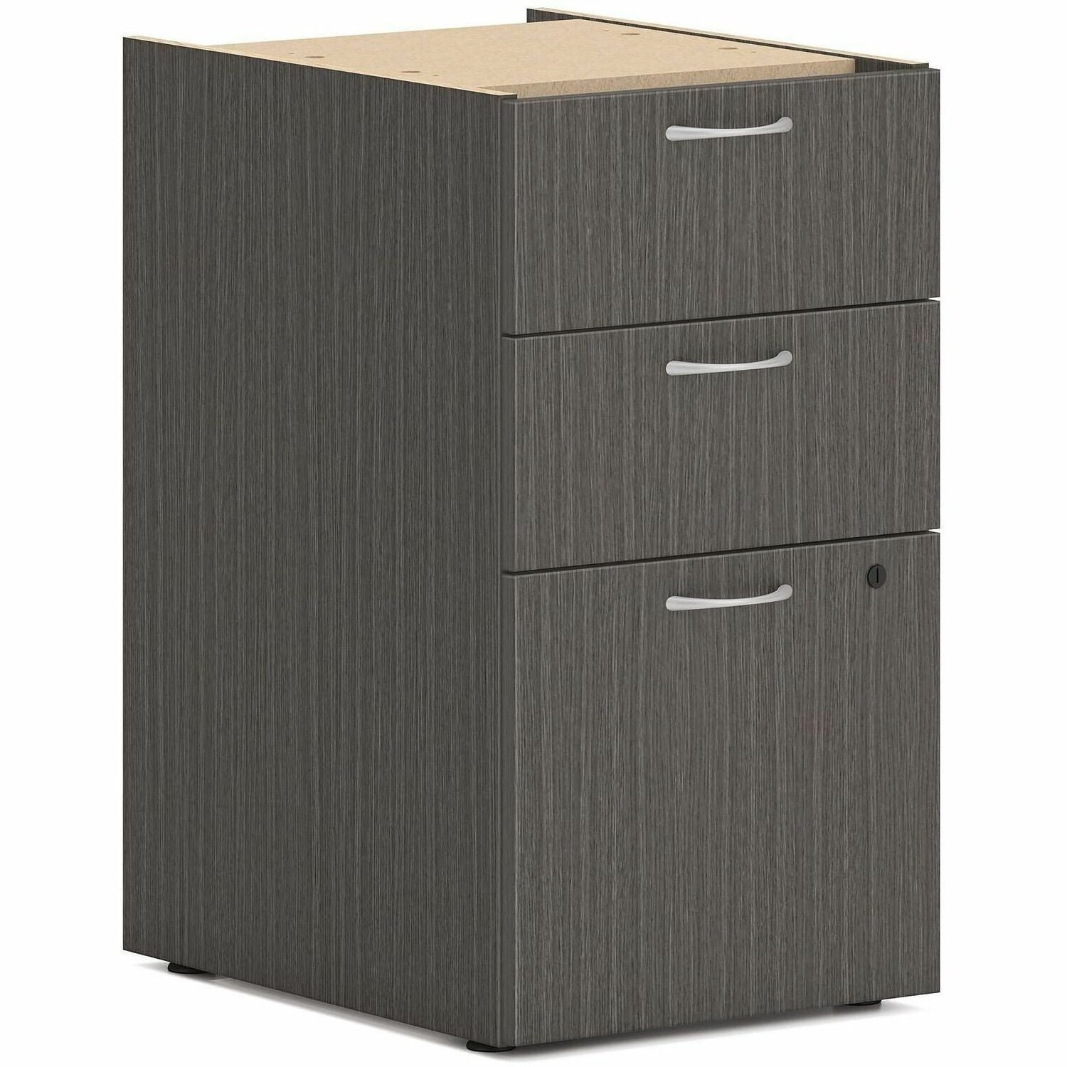 HON Mod HLPLPSBBF Pedestal, 28"H x 15"W x 20"D, 3 Drawers, Slate Teak Finish, 1 Each