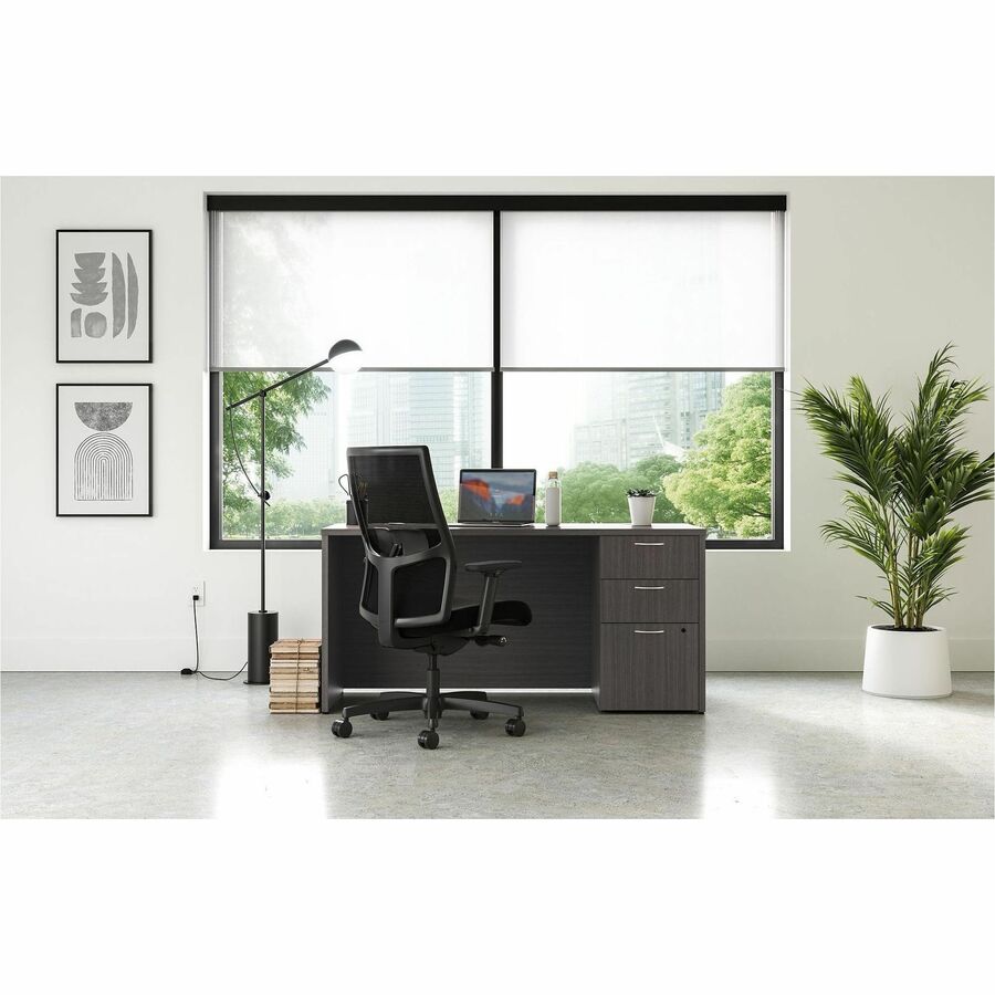 HON Mod HLPLPSBBF Pedestal, 28"H x 15"W x 20"D, 3 Drawers, Slate Teak Finish, 1 Each