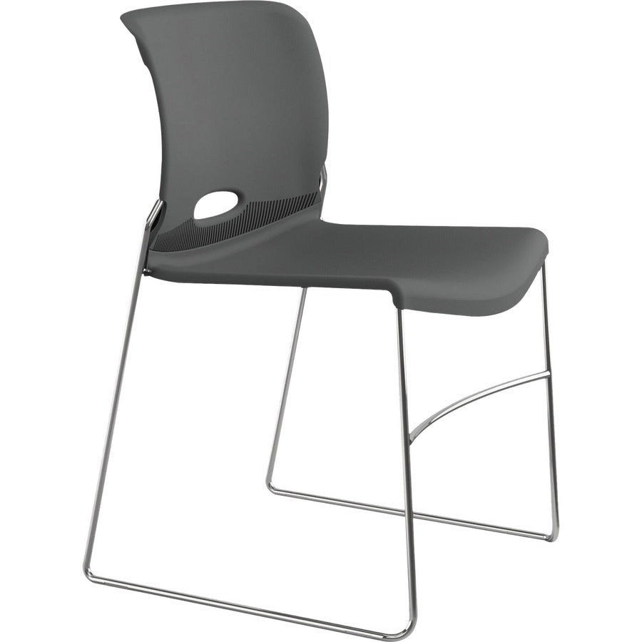 HON Olson Chair, Plastic Seat and Back, Lava Color, Chrome Steel Frame, Stackable, 4 per Carton