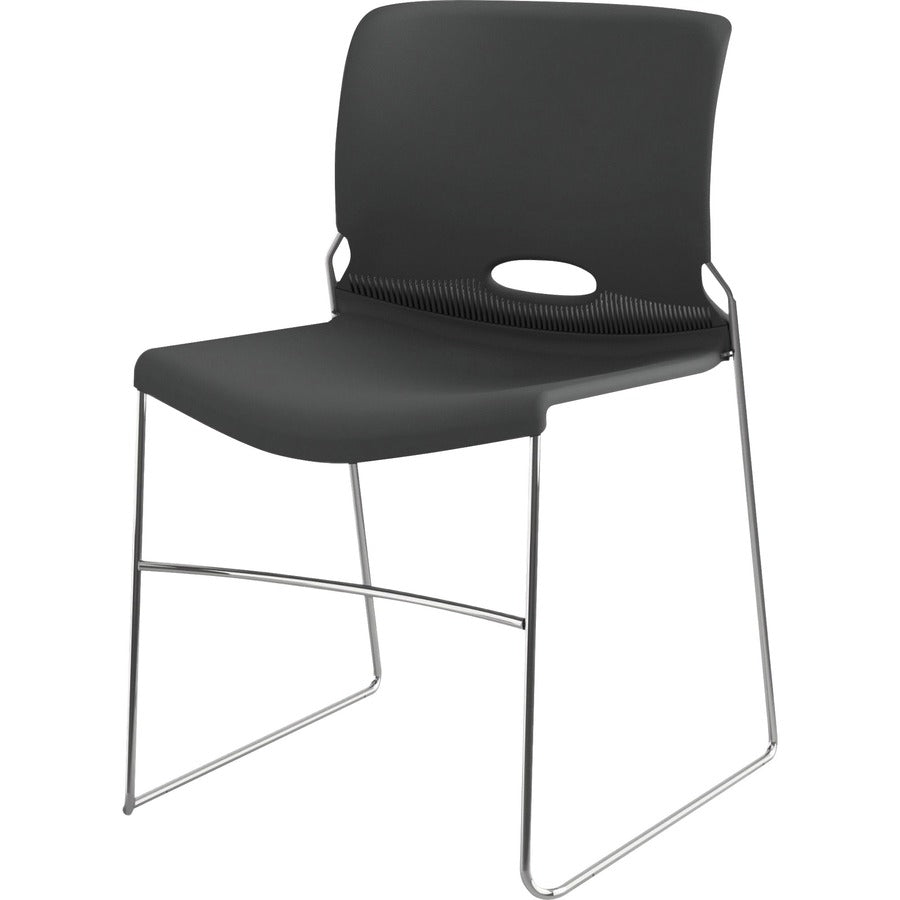 HON Olson Chair, Plastic Seat and Back, Lava Color, Chrome Steel Frame, Stackable, 4 per Carton