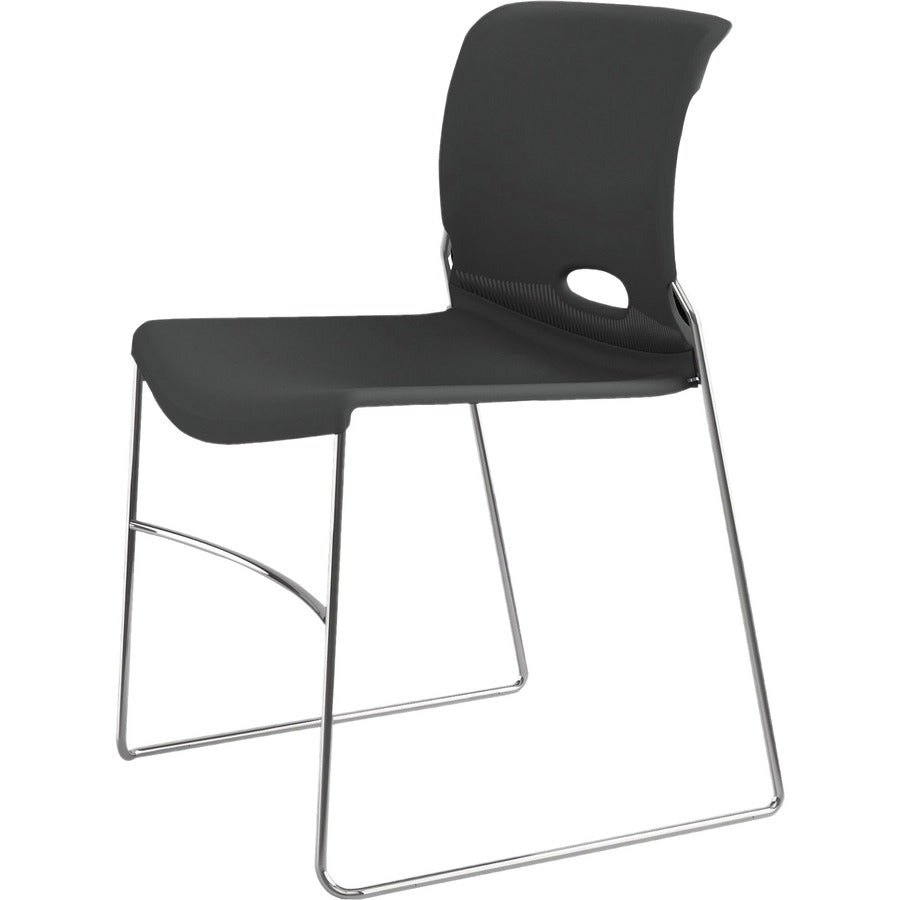 HON Olson Chair, Plastic Seat and Back, Lava Color, Chrome Steel Frame, Stackable, 4 per Carton