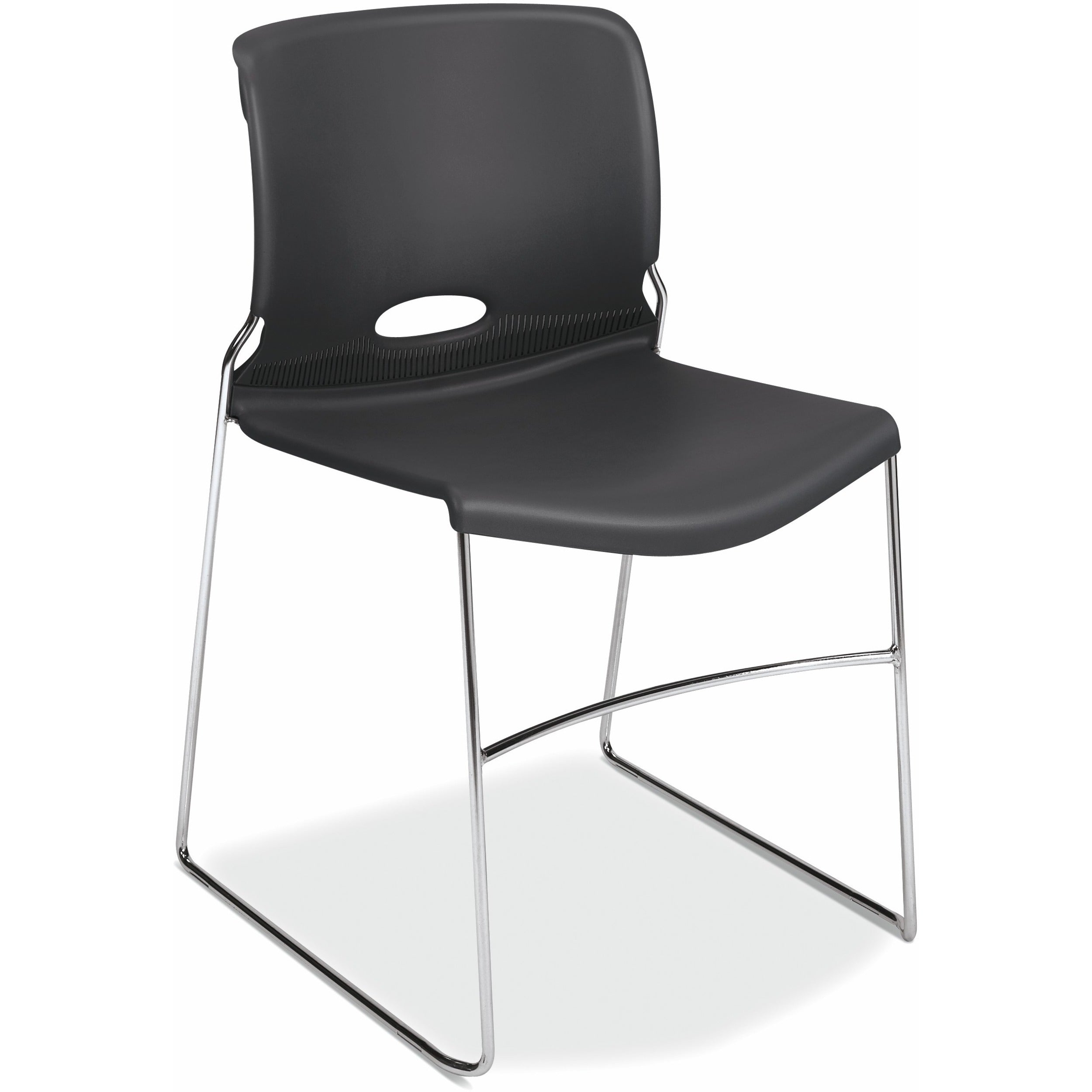 HON Olson Chair, Plastic Seat and Back, Lava Color, Chrome Steel Frame, Stackable, 4 per Carton