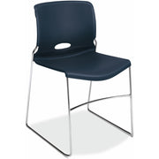 HON Olson Chair, Plastic Seat and Back, Regatta Color, Chrome Steel Frame, 4 Chairs per Carton