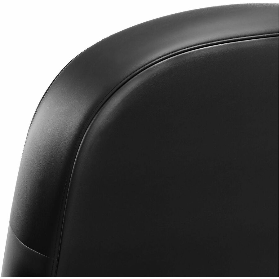HON Pillow-Soft Executive High-Back Chair, Bonded Leather, Black, 5-Star Base, Armrest, 1 Each
