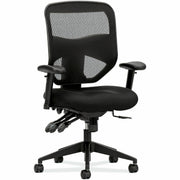 HON Prominent High-Back Task Chair, Mesh Back, Polyester Seat, Adjustable Arms, 5-Star Base, Black, 1 Each