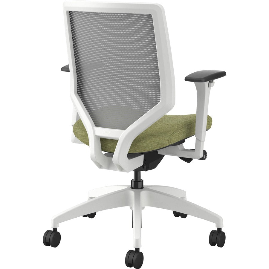 HON Solve Chair, Meadow Fabric Seat, Fog Mesh Back, Designer White Frame, Mid Back, 1 Each