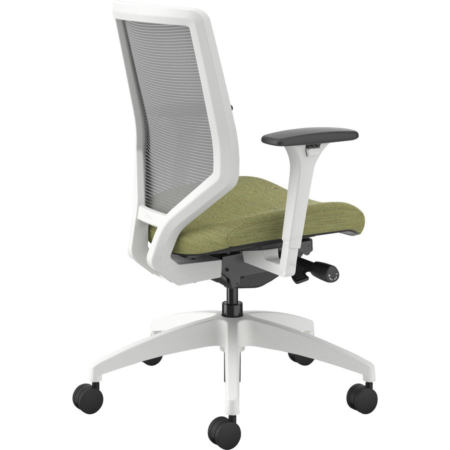 HON Solve Chair, Meadow Fabric Seat, Fog Mesh Back, Designer White Frame, Mid Back, 1 Each