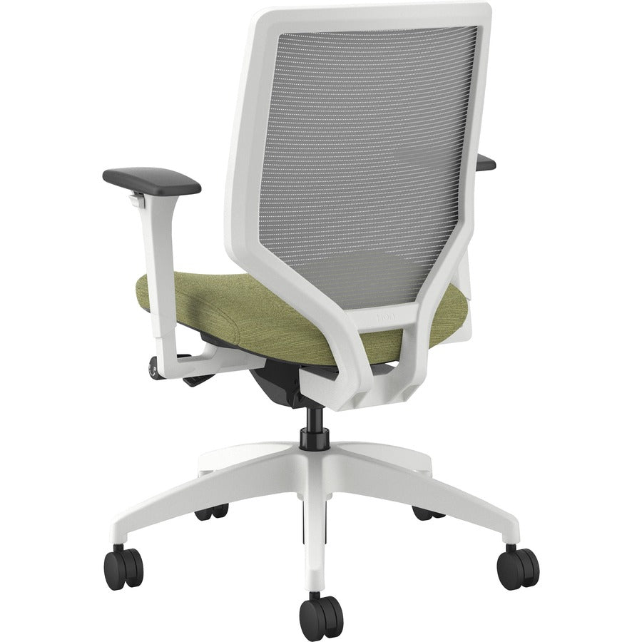 HON Solve Chair, Meadow Fabric Seat, Fog Mesh Back, Designer White Frame, Mid Back, 1 Each