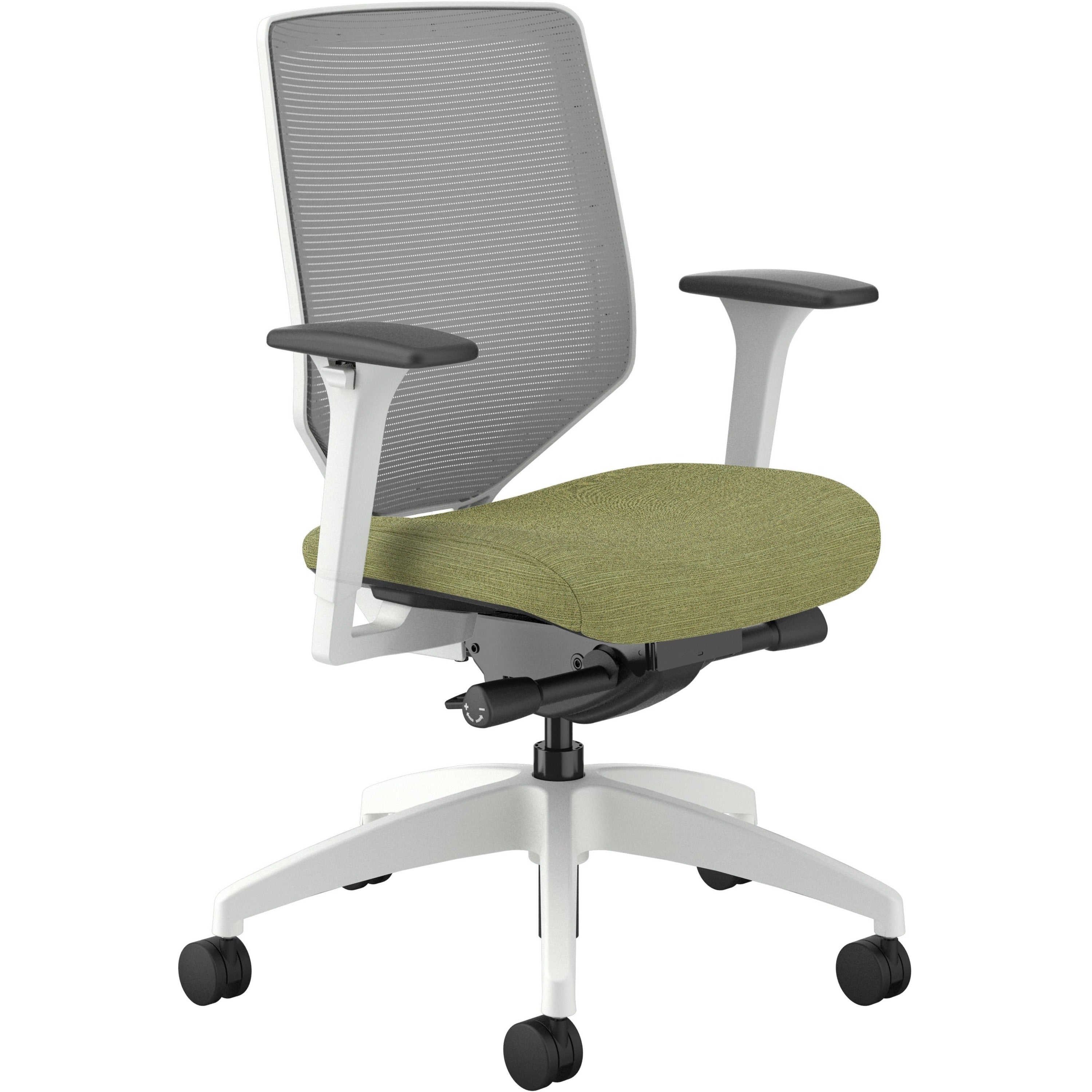 HON Solve Chair, Meadow Fabric Seat, Fog Mesh Back, Designer White Frame, Mid Back, 1 Each