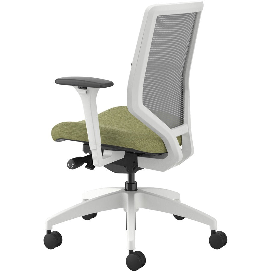 HON Solve Chair, Meadow Fabric Seat, Fog Mesh Back, Designer White Frame, Mid Back, 1 Each
