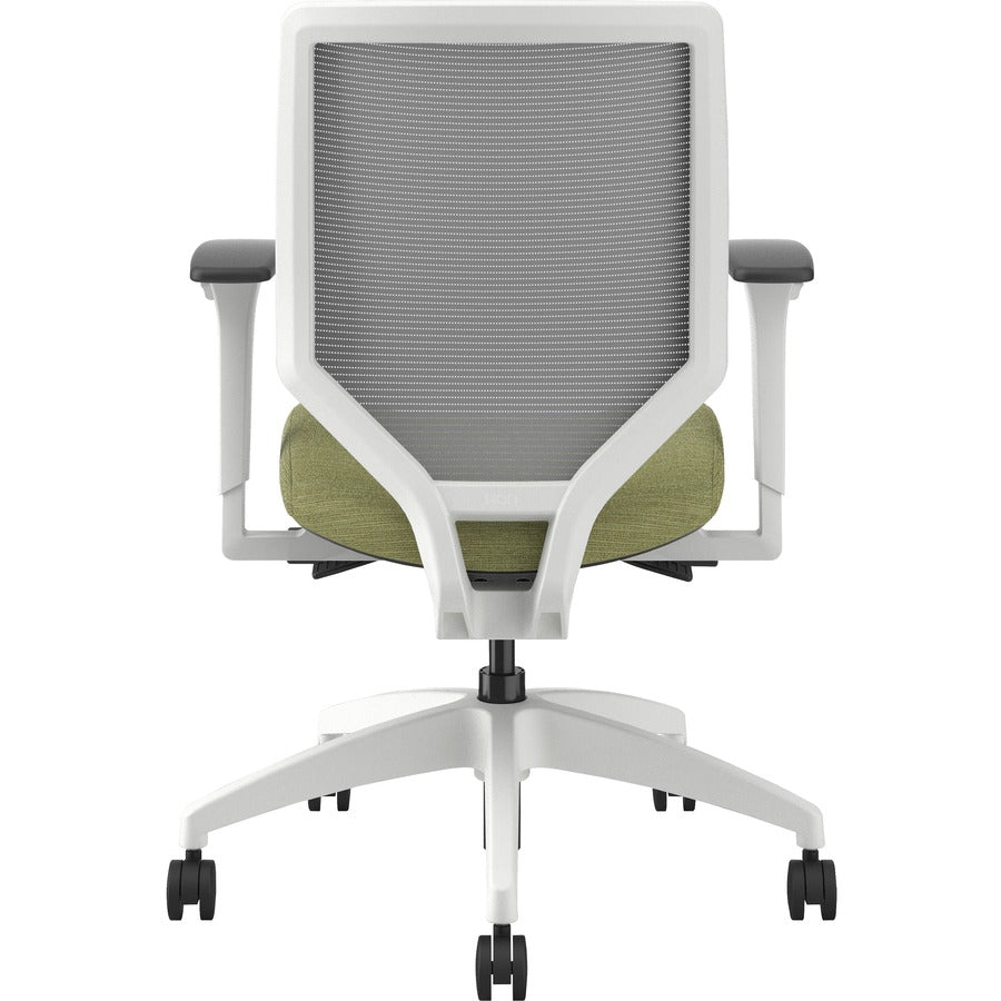 HON Solve Chair, Meadow Fabric Seat, Fog Mesh Back, Designer White Frame, Mid Back, 1 Each