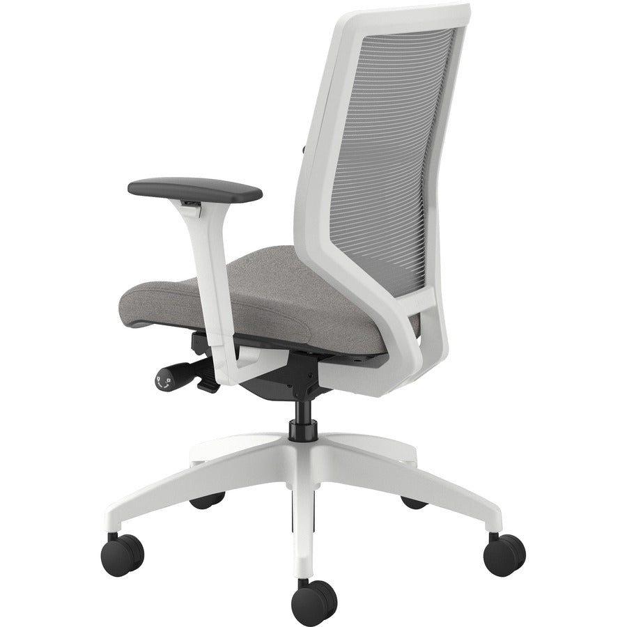 HON Solve Chair, Sterling Fabric Seat, Fog Mesh Mid Back, Designer White Frame, Adjustable Arms, 1 Each