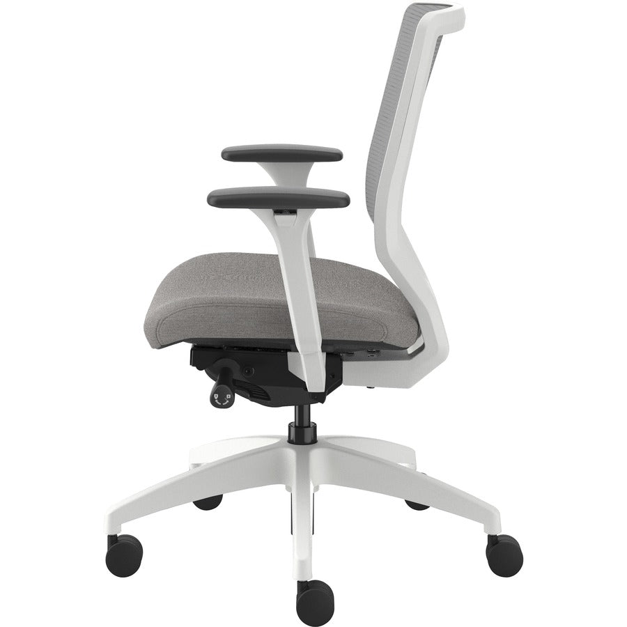 HON Solve Chair, Sterling Fabric Seat, Fog Mesh Mid Back, Designer White Frame, Adjustable Arms, 1 Each