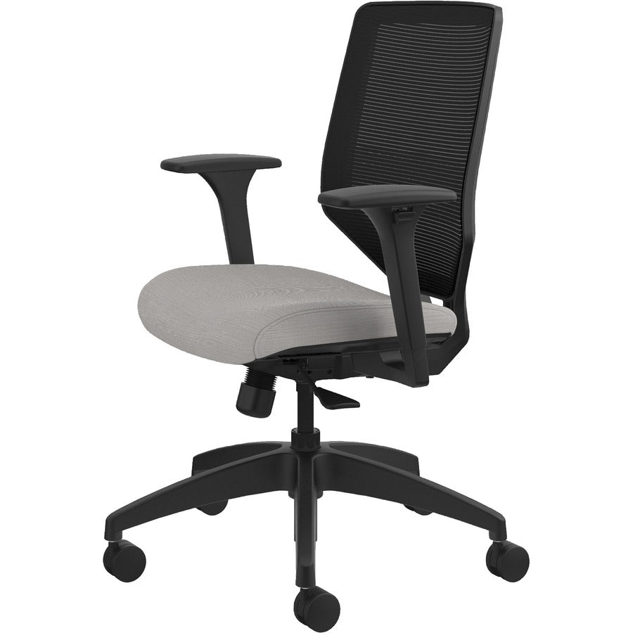 HON Solve Chair - Fabric Seat Material - Black Back Color - Mesh Back Material - Black Frame Color - Mid Back - Sterling - 1 Each