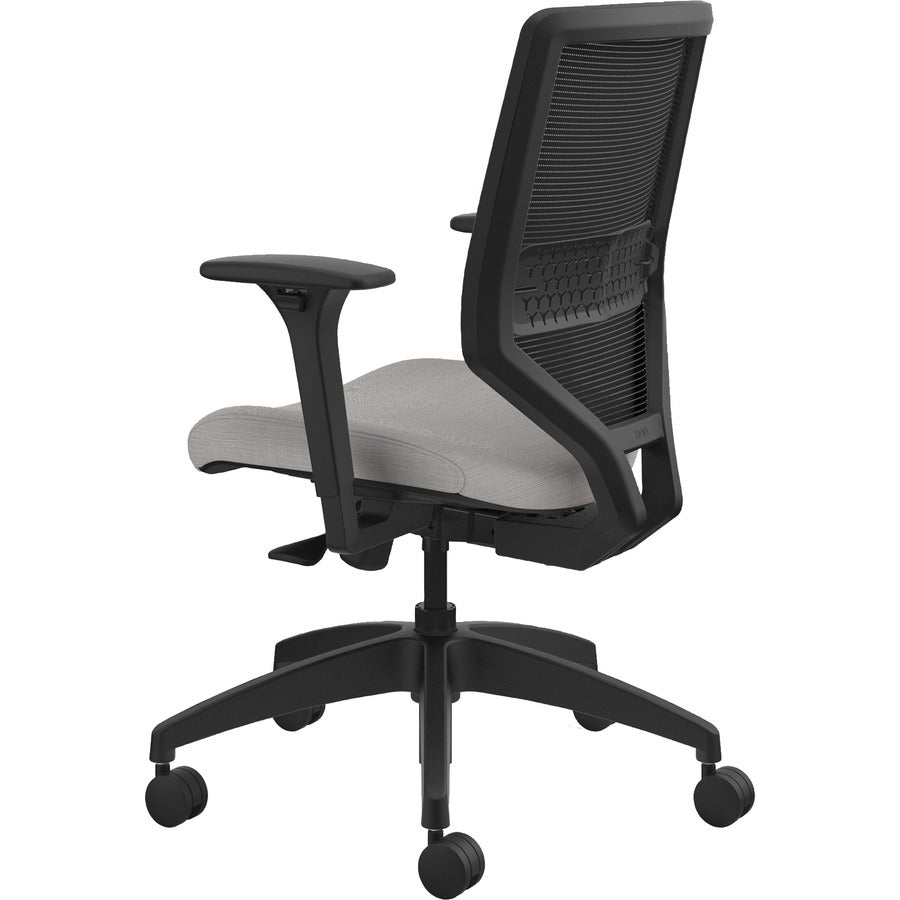 HON Solve Chair - Fabric Seat Material - Black Back Color - Mesh Back Material - Black Frame Color - Mid Back - Sterling - 1 Each