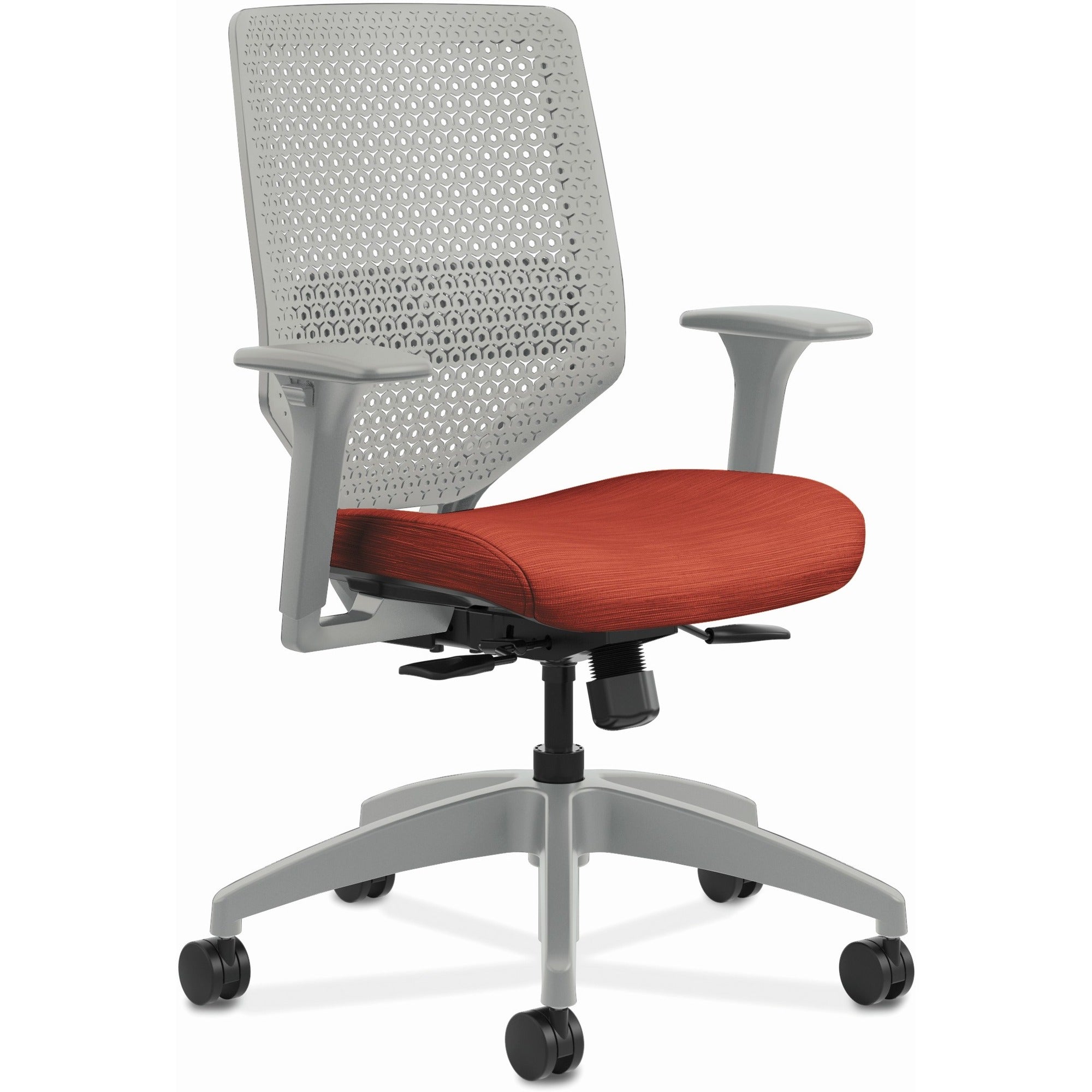 HON Solve Chair - Fabric Seat Material - Titanium Back Color - Black Frame Color - Mid Back - Bittersweet - 1 Each