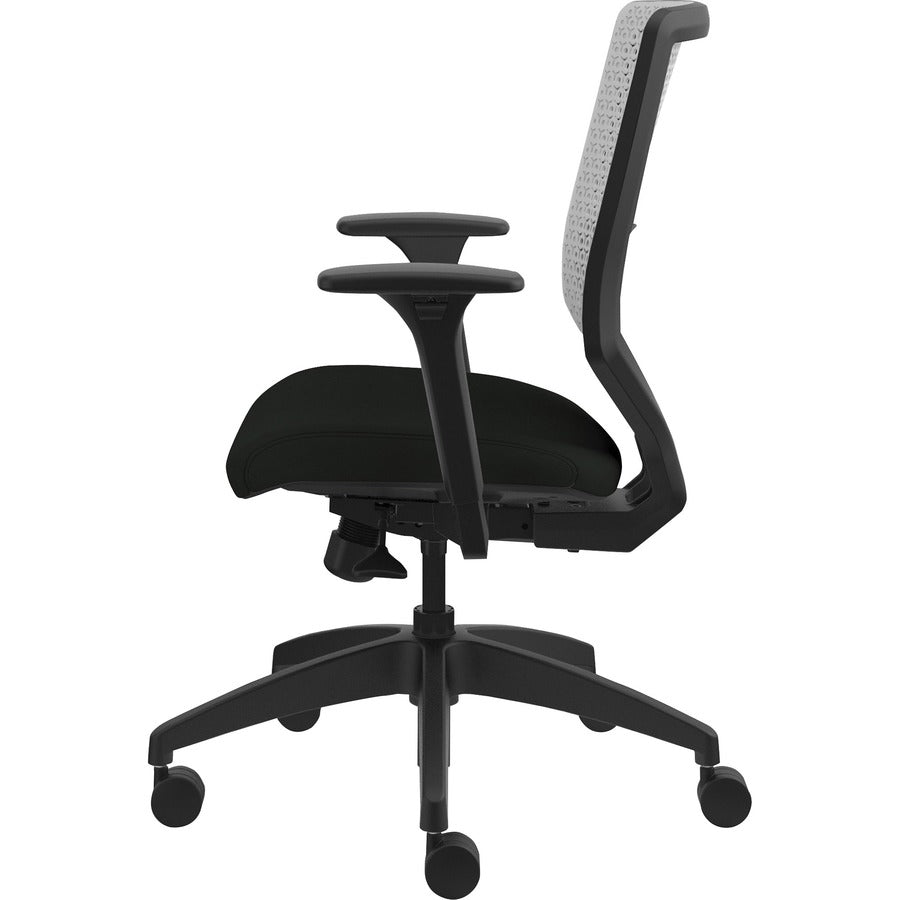 HON Solve Chair - Black Seat Color - Vinyl Seat Material - Titanium Back Color - Black Frame Color - Mid Back - Black - 1 Each