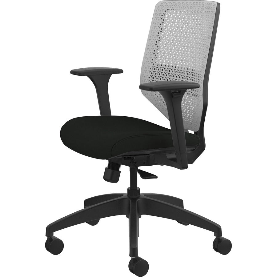 HON Solve Chair - Black Seat Color - Vinyl Seat Material - Titanium Back Color - Black Frame Color - Mid Back - Black - 1 Each