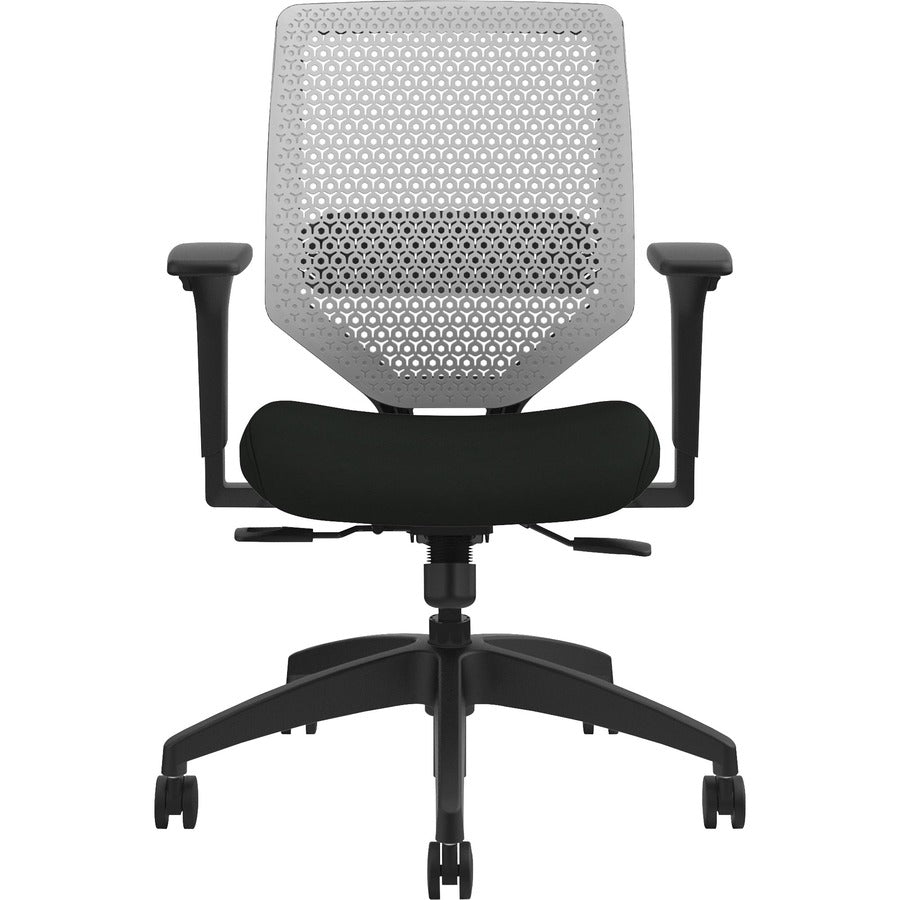 HON Solve Chair - Black Seat Color - Vinyl Seat Material - Titanium Back Color - Black Frame Color - Mid Back - Black - 1 Each