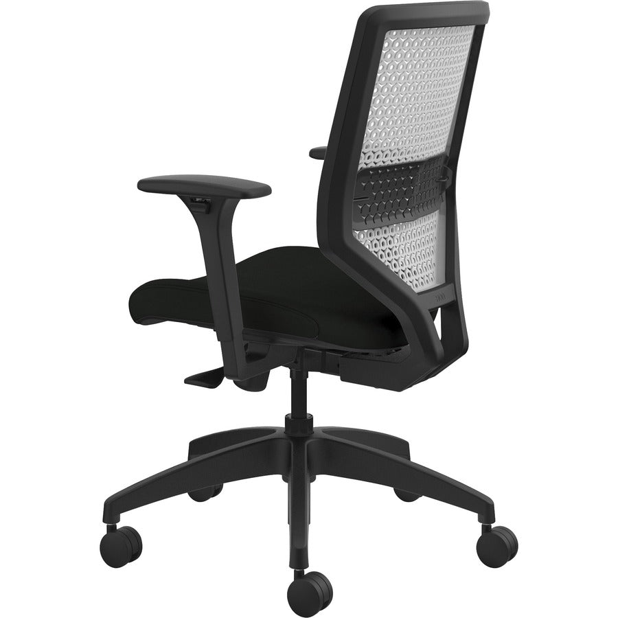 HON Solve Chair - Black Seat Color - Vinyl Seat Material - Titanium Back Color - Black Frame Color - Mid Back - Black - 1 Each