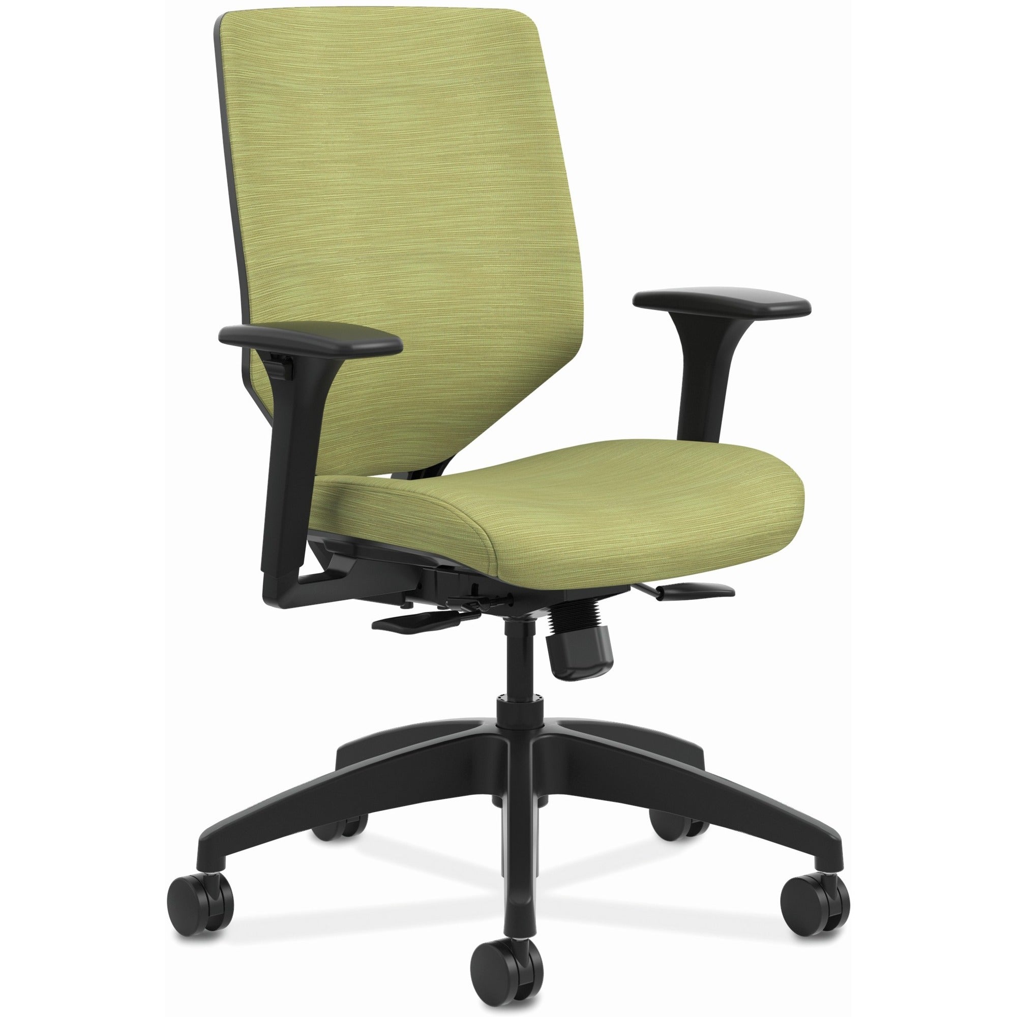HON Solve Chair - Fabric Seat Material - Charcoal Back Color - Fabric Back Material - Black Frame Color - Mid Back - Meadow - 1 Each