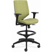 HON Solve Sitting Stool - Fabric Seat Material - Charcoal Back Color - Fabric, Mesh Back Material - Black Frame Color - Mid Back - 5-star Base - Meadow - 1 Each