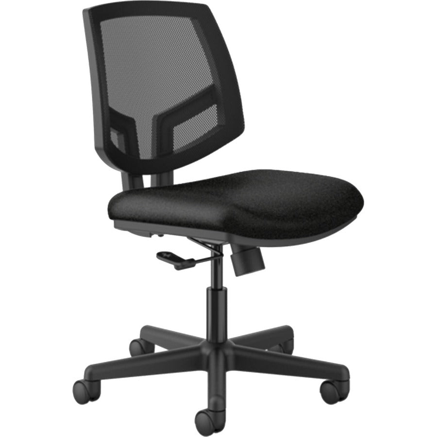HON Volt Chair, Black Bonded Leather Seat, Black Mesh Back, Black Frame, 1 Each