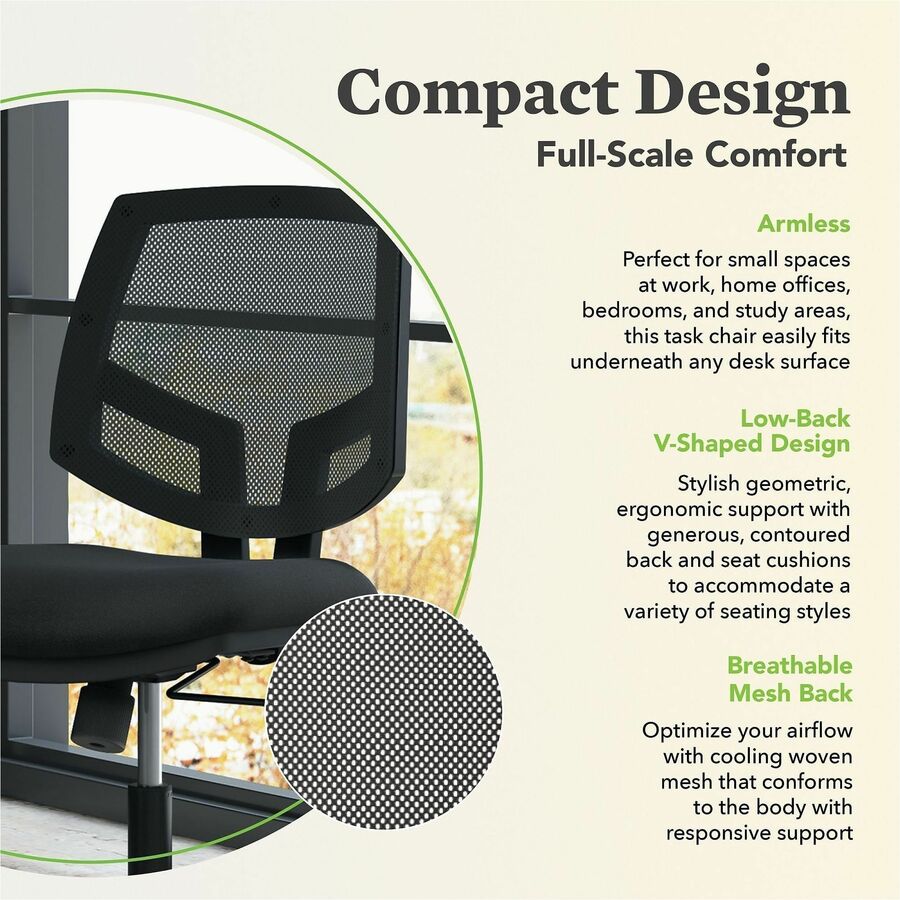 HON Volt Chair, Black Fabric Seat, Black Mesh Back, Black Frame, 1 Each