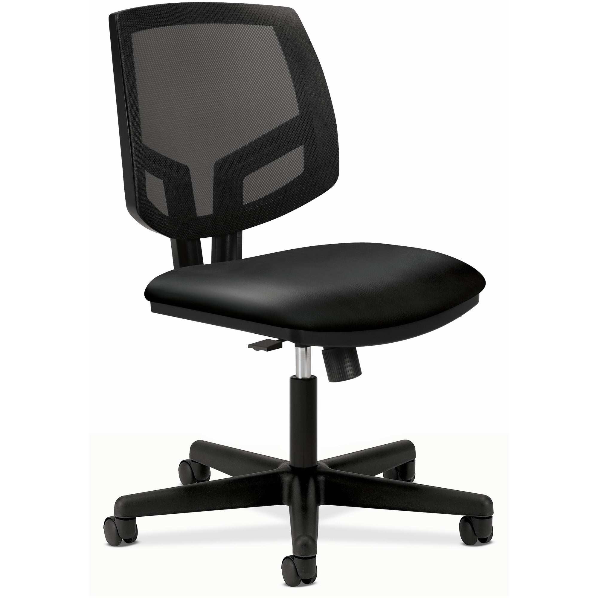 HON Volt Chair, Black Bonded Leather Seat, Black Mesh Back, Black Frame, 1 Each