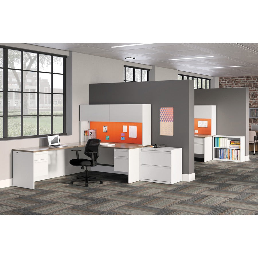 HON Volt Chair, Black Fabric Seat, Mesh Back, Black Frame, 360° Swivel, Pneumatic Height Adjustment, Tilt Tension, Synchro Tilt, Tilt Lock, Casters, No Armrests, 1 Each