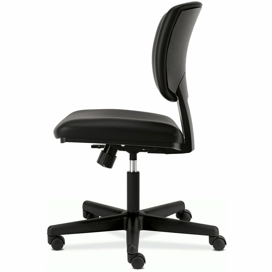 HON Volt Chair - Black Seat Color - Bonded Leather Seat Material - Black Back Color - Bonded Leather Back Material - Black Frame Color - Low Back - 5-star Base - Black - 1 Each