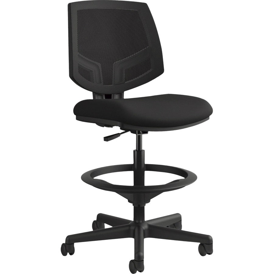HON Volt Sitting Stool - Black Seat Color - Fabric Seat Material - Black Back Color - Mesh Back Material - Black Frame Color - Black - 1 Each