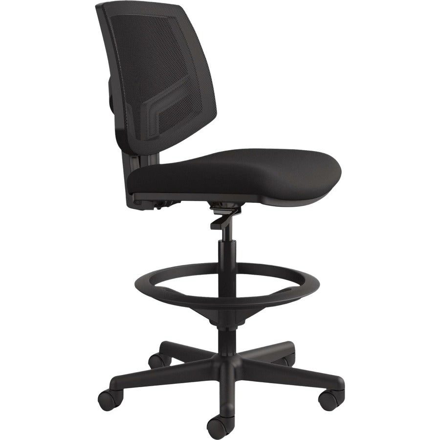 HON Volt Sitting Stool - Black Seat Color - Fabric Seat Material - Black Back Color - Mesh Back Material - Black Frame Color - Black - 1 Each