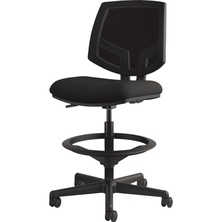 HON Volt Sitting Stool - Black Seat Color - Fabric Seat Material - Black Back Color - Mesh Back Material - Black Frame Color - Black - 1 Each