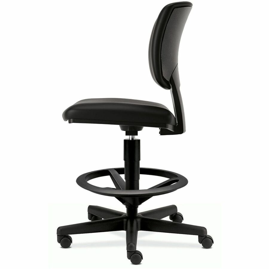 HON Volt Sitting Stool - Black Seat Color - Bonded Leather Seat Material - Black Back Color - Bonded Leather Back Material - Black Frame Color - Black - 1 Each