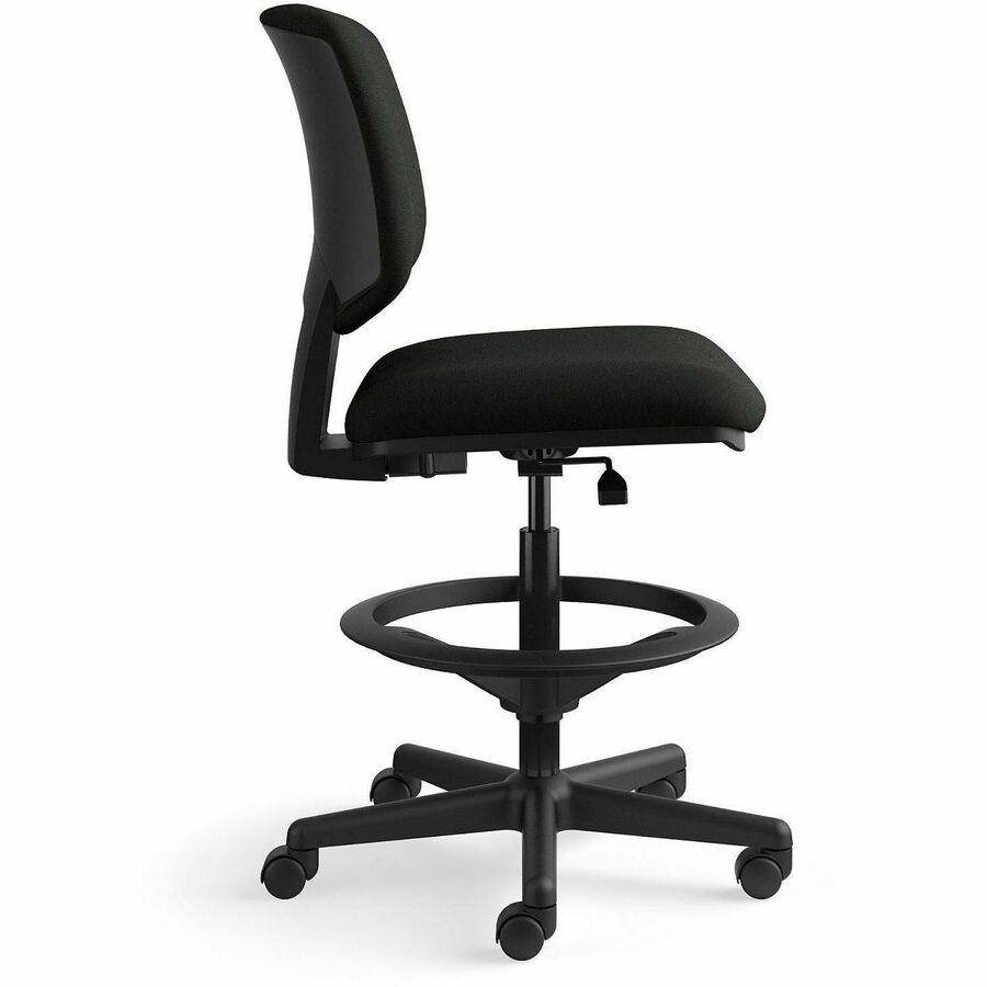 HON Volt Sitting Stool - Black Seat Color - Bonded Leather Seat Material - Black Back Color - Bonded Leather Back Material - Black Frame Color - Black - 1 Each