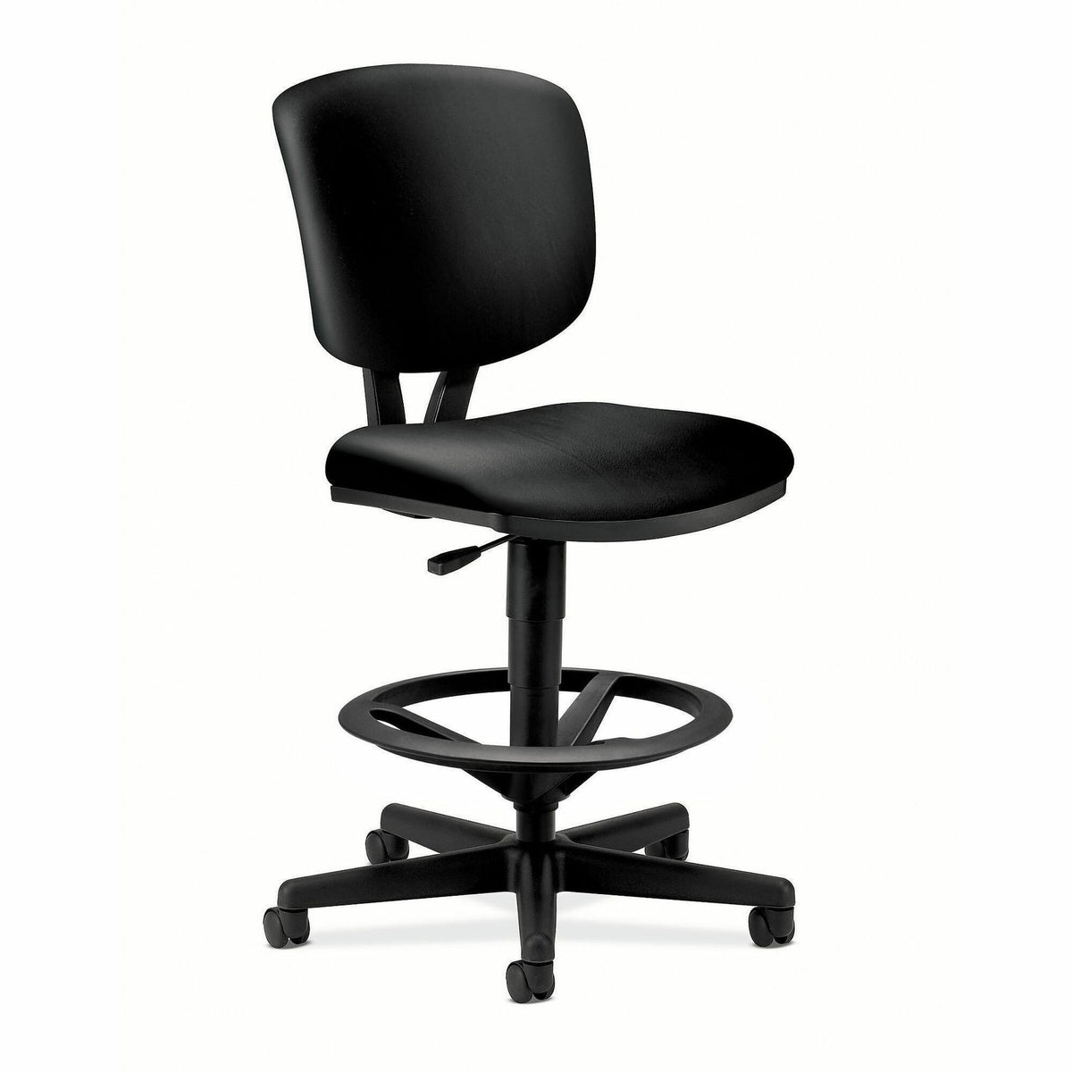 HON Volt Sitting Stool - Black Seat Color - Bonded Leather Seat Material - Black Back Color - Bonded Leather Back Material - Black Frame Color - Black - 1 Each