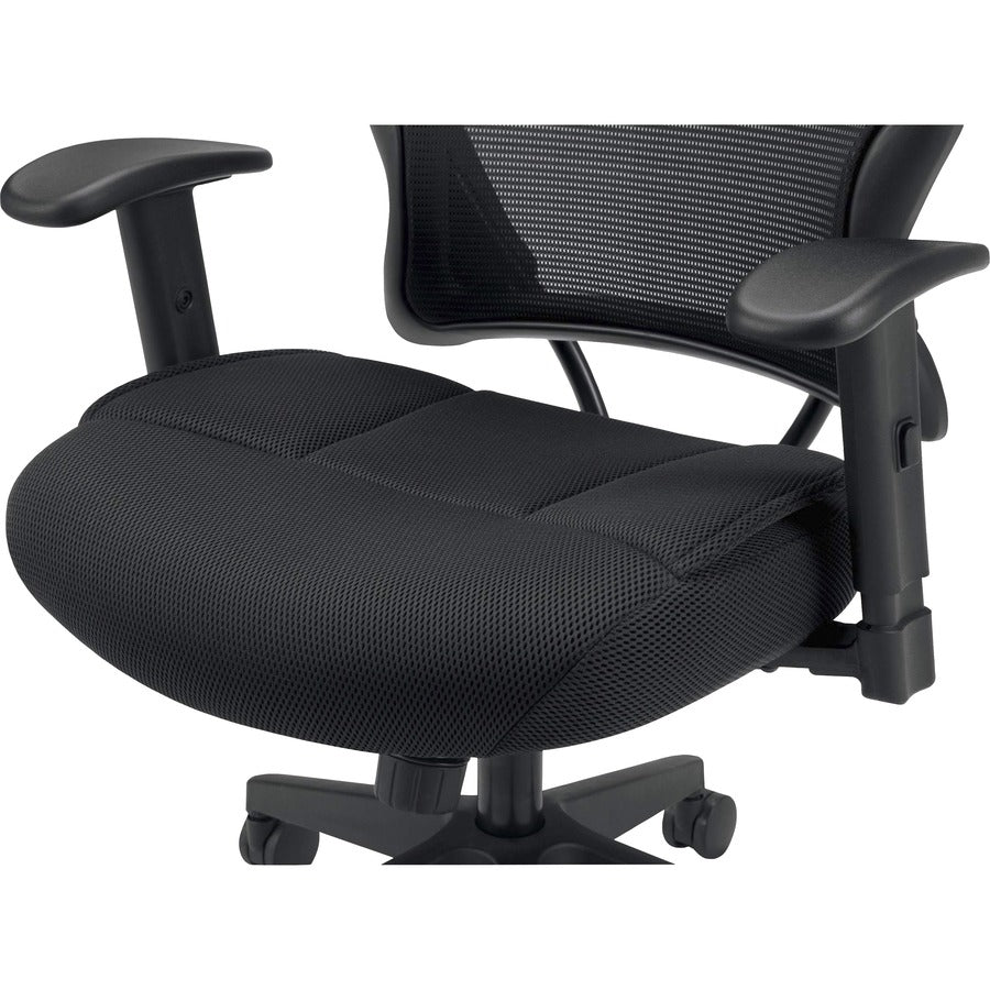 HON Wave Chair - Black Seat Color - Fabric Seat Material - Black Back Color - Reinforced Resin, Mesh Back Material - Black Frame Color - Reinforced Resin Frame Material - High Back - 5-star Base - Black - 1 Each