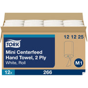 2 Ply11.80" Length - 266 Sheets/Roll - 5.50" Roll Diameter - 2 29/32" Core - White - Fiber - 1 Carton