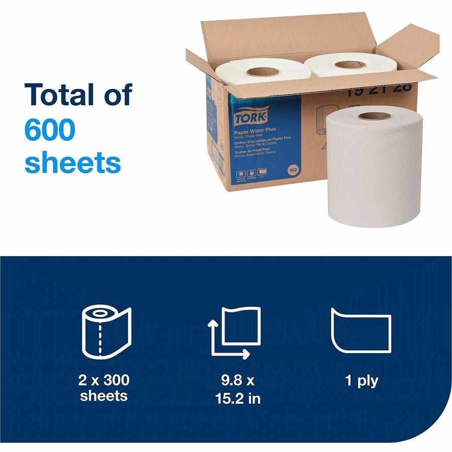 1 Ply15.20" Length - 300 Sheets/Roll - 3.66" Roll Diameter - 1 3/16" Core - White - Paper - 2 Roll