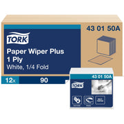 1 Ply - Quarter-fold - 12.50" Width x 13" Length - White - Paper - 90/Pack - 12 / Carton