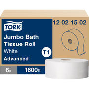2 Ply - 10" Roll Diameter - 2 11/32" Core - White - Fiber, Paper - 6 Roll