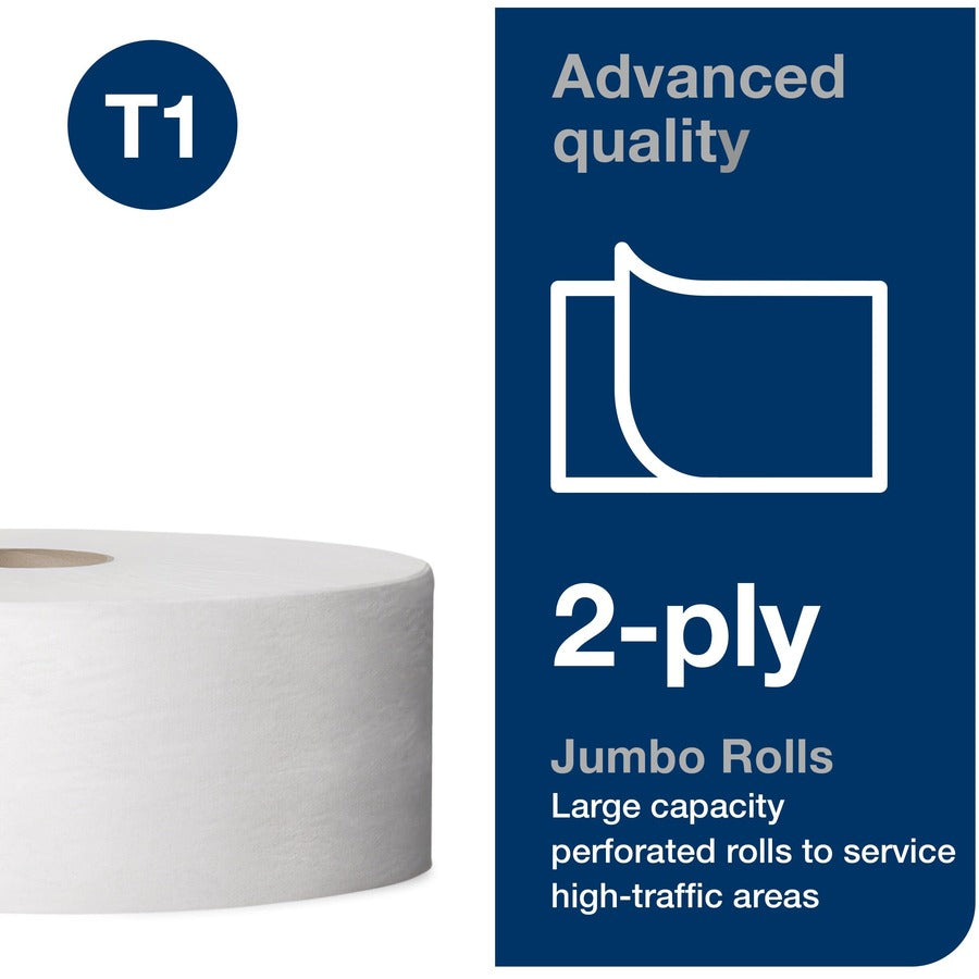 2 Ply - 10" Roll Diameter - 2 11/32" Core - White - Fiber, Paper - 6 Roll
