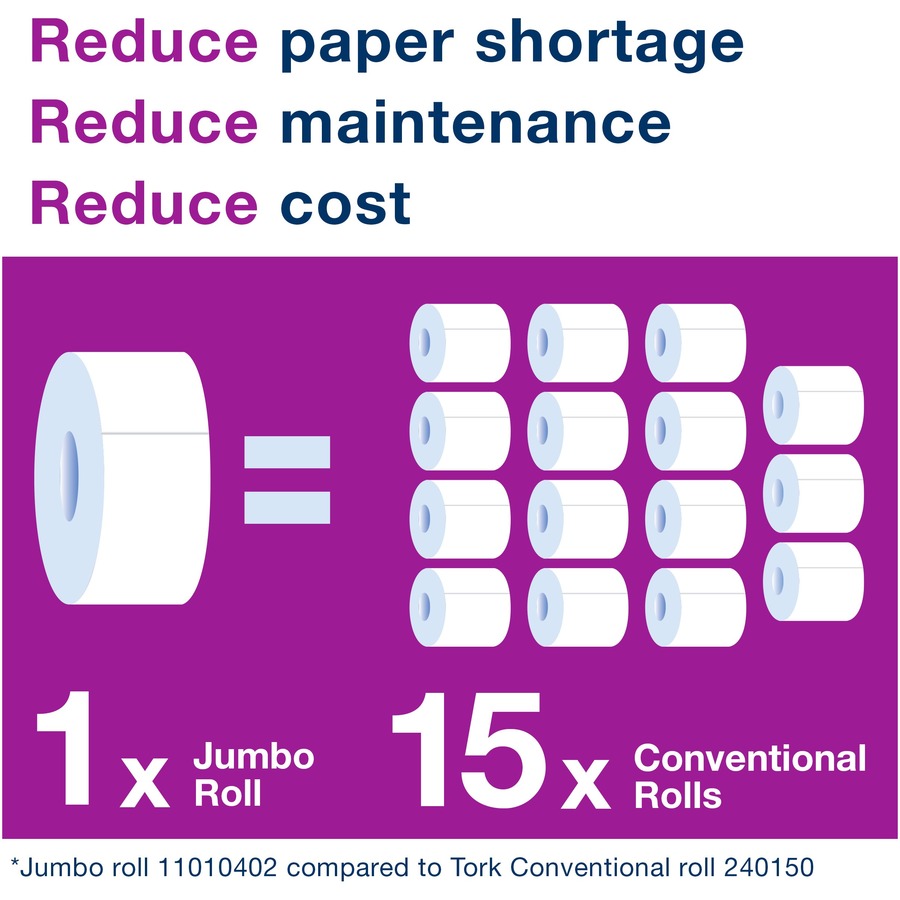 2 Ply - 10" Roll Diameter - 2 11/32" Core - White - Fiber, Paper - 6 Roll